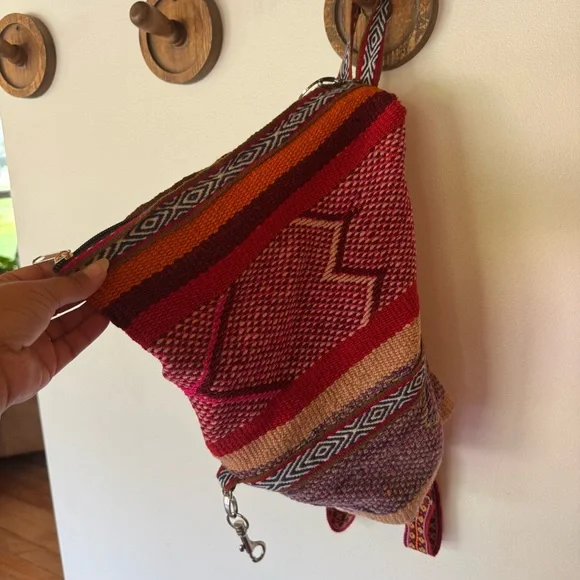 Colorful Woven boho Backpack purse - Picture 5 of 11